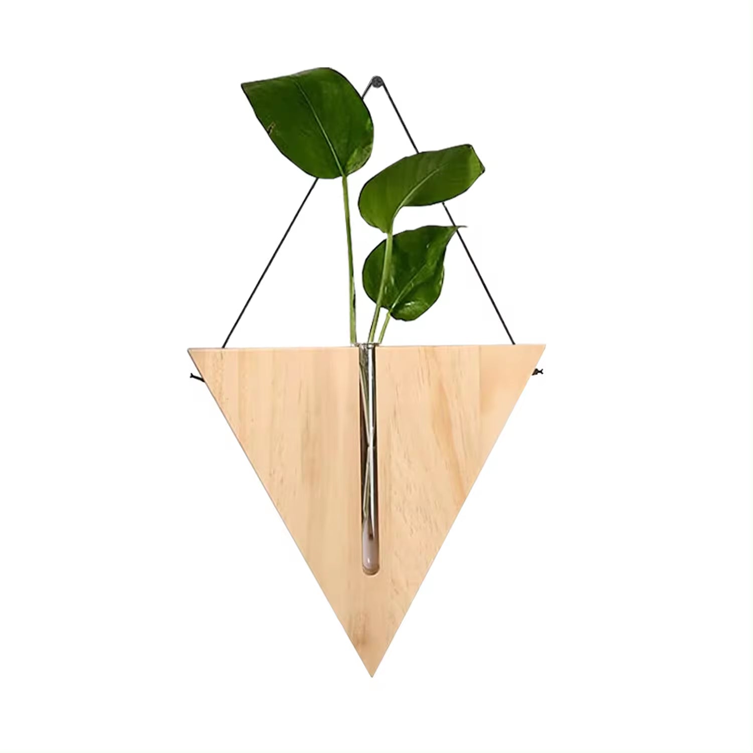 Indoor Wall Wood Vase Planter, Bohemia Flower Propagation Station, Wooden Hanging Planter for Living Room