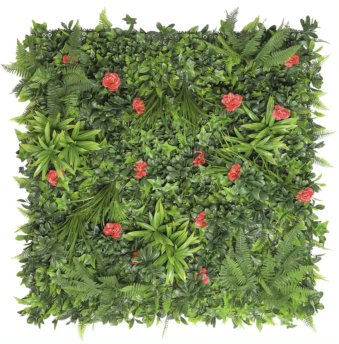 Artificial Wall Plants Panel Vertical Garden Green Plant Wall Artificial Grass Wall with Flowers