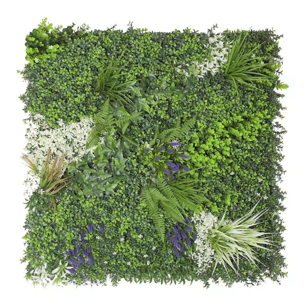 Artificial Wall Plants Panel Vertical Garden Green Plant Wall Artificial Grass Wall with Flowers