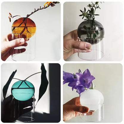 Light Luxury Home Hydroponic Glass Small Vase Transparent Dried Flower Vase Ornaments