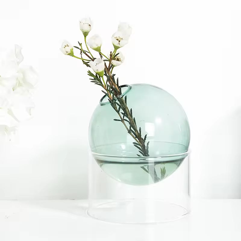 Light Luxury Home Hydroponic Glass Small Vase Transparent Dried Flower Vase Ornaments