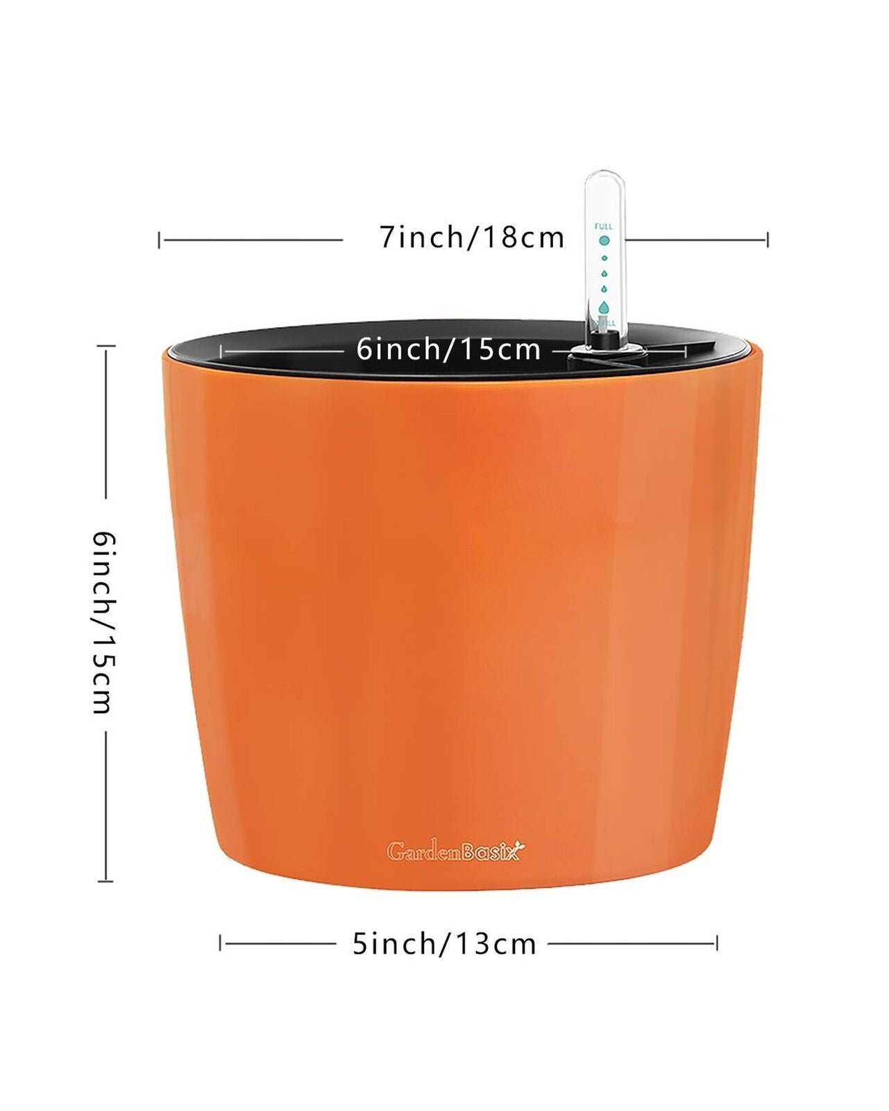 7 Inch round Self Watering Planter with Water Level Gauge Indoor Outdoor Gard...