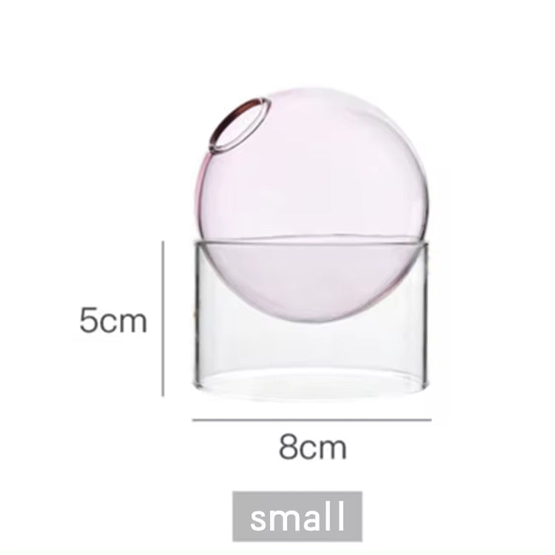 Light Luxury Home Hydroponic Glass Small Vase Transparent Dried Flower Vase Ornaments