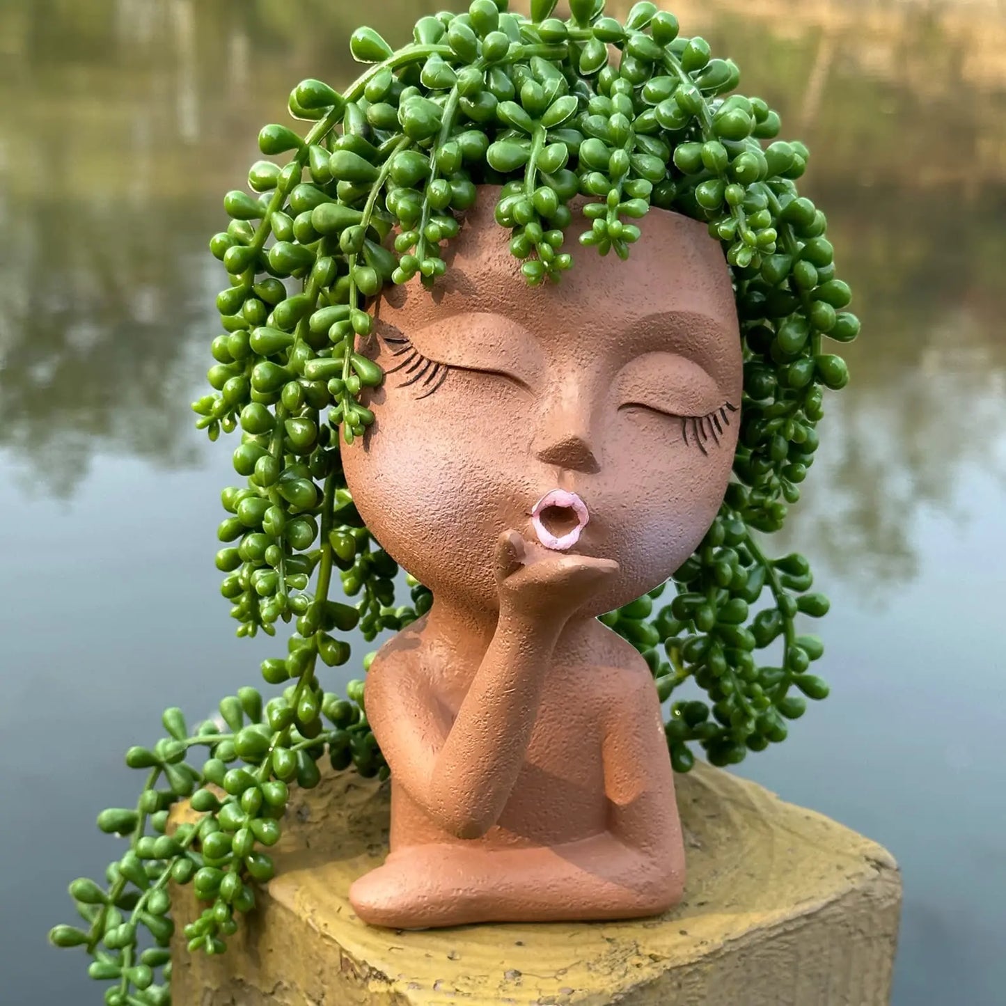 Face Planters Pot Head Flower Pot Garden Flowerpot Kissing Girl Flowerpot Home Decoration Resin Succulent Pots