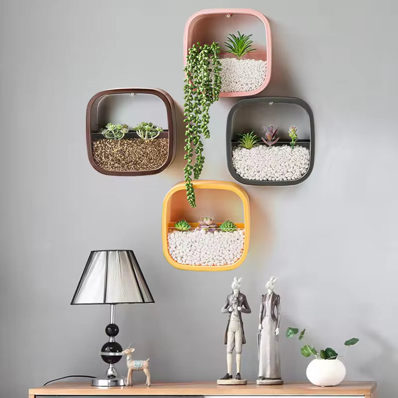 Home Decorative Wall Mounted Planter Hanging Succulent Flower Pot Garden Bucket for Indoor or Outdoor Balcony Patio