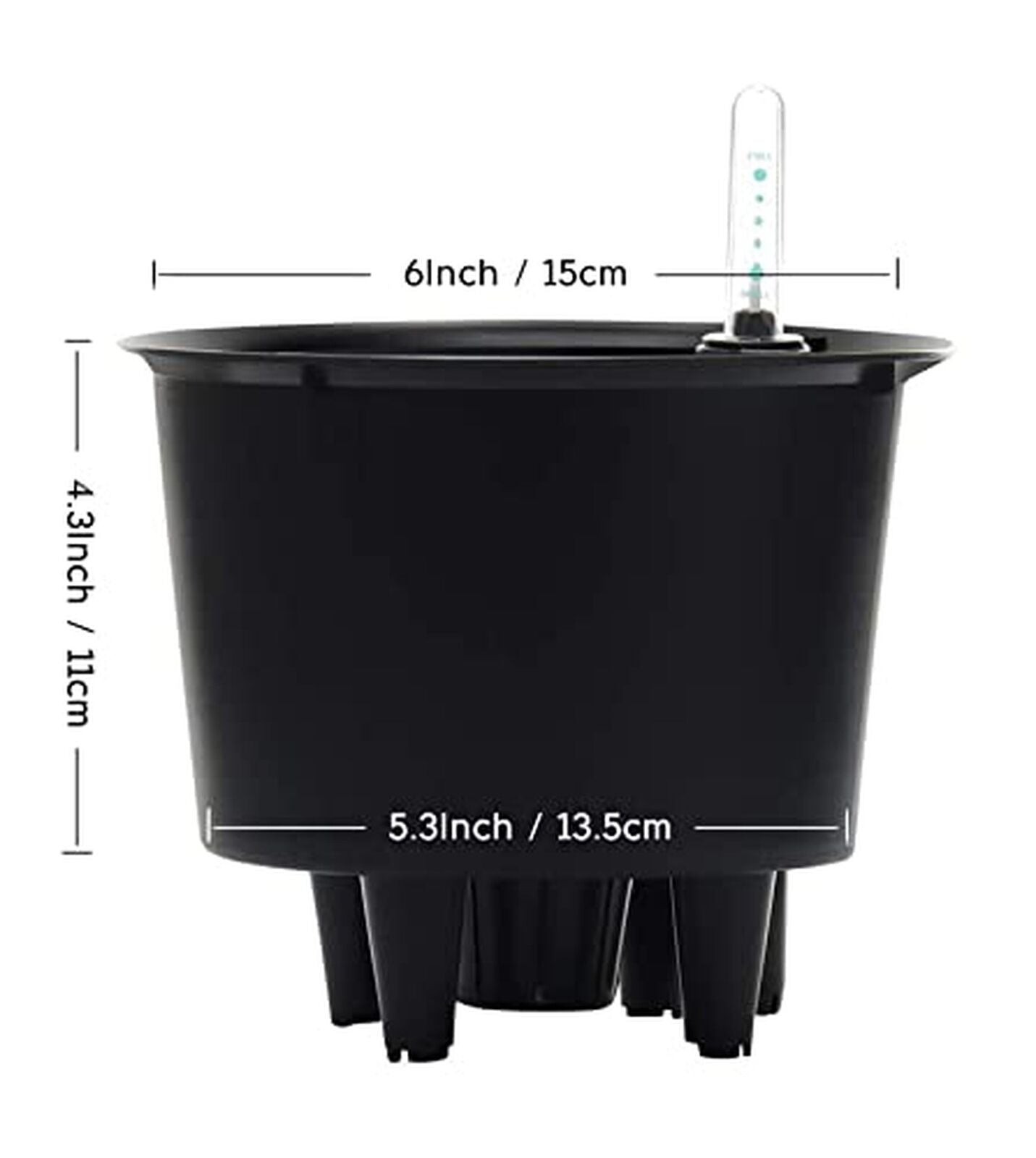 7 Inch round Self Watering Planter with Water Level Gauge Indoor Outdoor Gard...